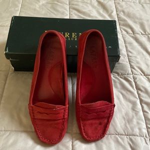 Ralph Lauren red moccasins
